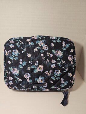 Vera Bradley Iconic Zip Hanging Travel Organizer Navy Garden Purse Cosmetic Bag
